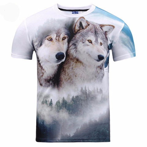 Double Snow Wolf  3D T-Shirt for Men/women
