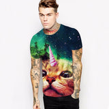 Newest 3D Print Horned Cat  T-shirt- Men/Women