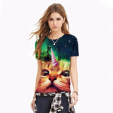Newest 3D Print Horned Cat  T-shirt- Men/Women