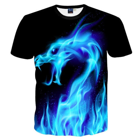 Cool Fire Snake Short Sleeve T-shirt for Men/Women