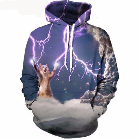 New Fashion 3D Cat Hoodie Sweatshirt For Men