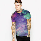 Purple Space Galaxy 3D T-shirt Men/women