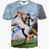 Cat, Horse, Shark, Cartoon Fashion T-Shirt for men/women