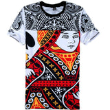 Funny 3D King And Queen Poker Face Printed T-Shirts