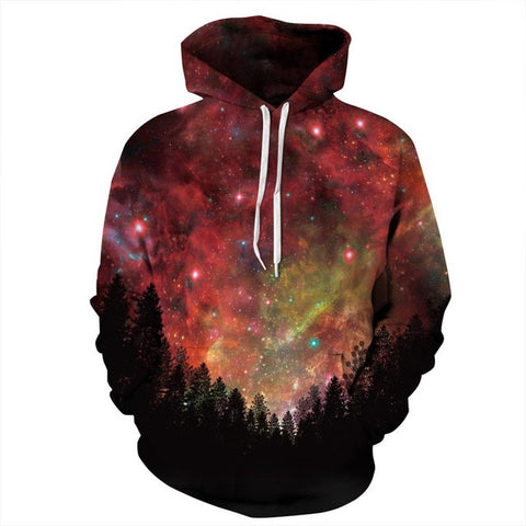Green Space 3D Galaxy Hoodies for Men/women