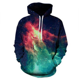 Green Space 3D Galaxy Hoodies for Men/women