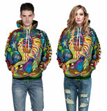 Spring Autumn Thin Clown Oil Printing Hoodies for Men/women