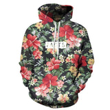 Autumn Winter Fashion Red Flowers Green Leaves Hoodies for Men/women