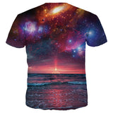 Dusk Sea view Space Galaxy T-shirts for Men/women