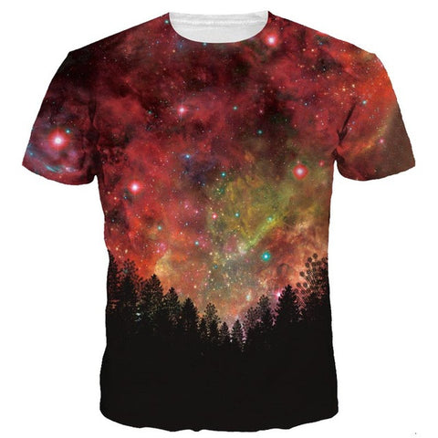 Space Galaxy 3D Print Stars Night T-shirt for Men/Women