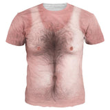 Hip Hop 3D Chest Hair Muscle T-Shirt Men/Women T