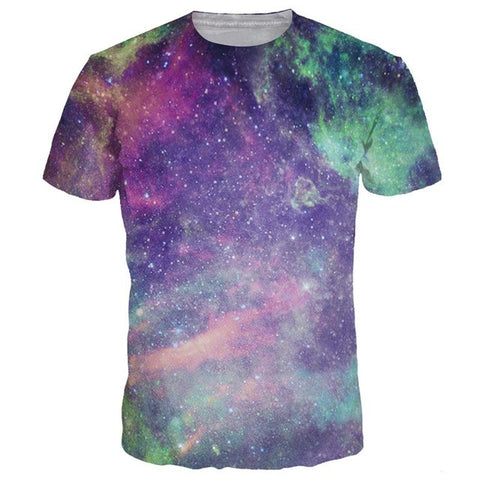 Purple Space Galaxy 3D T-shirt Men/women