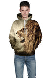 Lion Ancient Digital Printing Hoodies for Men/Women